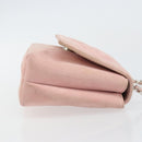CHANEL Camellia Flap Chain Shoulder Bag Suede Pink Silver CC Auth bs29926-4