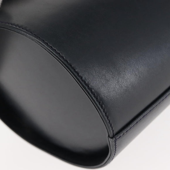 Salvatore Ferragamo Vala Shoulder Bag Leather Navy Gold Auth bs29928