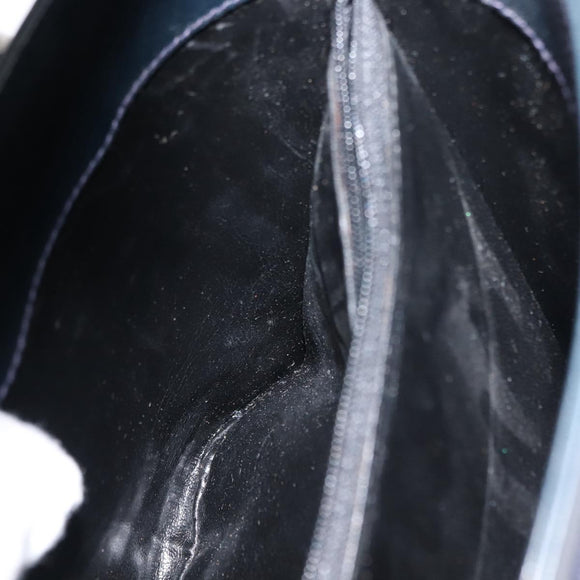 Salvatore Ferragamo Vala Shoulder Bag Leather Navy Gold Auth bs29928