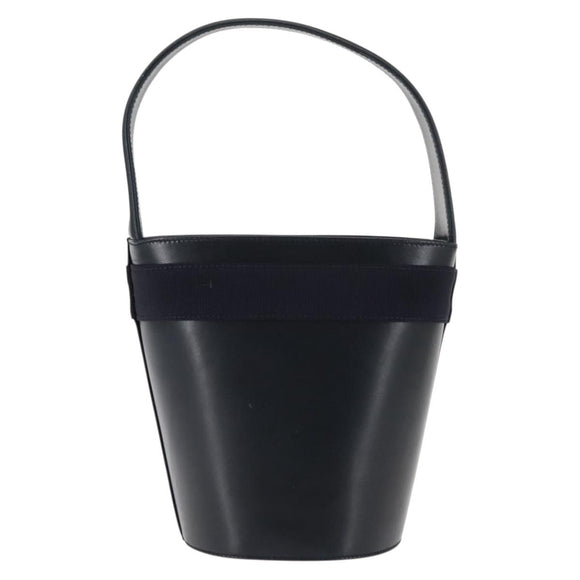 Salvatore Ferragamo Vala Shoulder Bag Leather Navy Gold Auth bs29928