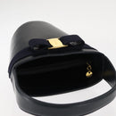 Salvatore Ferragamo Vala Shoulder Bag Leather Navy Gold Auth bs29928-6