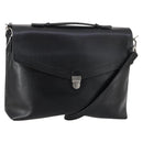 Salvatore Ferragamo Business Bag Leather 2way Black Silver Auth bs29929-1