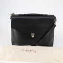 Salvatore Ferragamo Business Bag Leather 2way Black Silver Auth bs29929-12