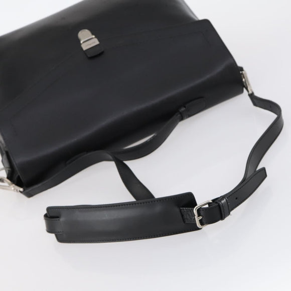 Salvatore Ferragamo Business Bag Leather 2way Black Silver Auth bs29929