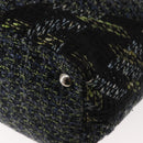 CHANEL Cambon Line Tote Bag tweed Navy Silver CC Auth bs29930-14