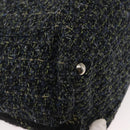 CHANEL Cambon Line Tote Bag tweed Navy Silver CC Auth bs29930-15