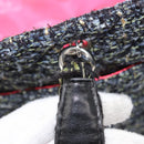 CHANEL Cambon Line Tote Bag tweed Navy Silver CC Auth bs29930-10