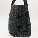 CHANEL Cambon Line Tote Bag tweed Navy Silver CC Auth bs29930-4