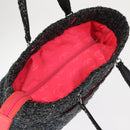 CHANEL Cambon Line Tote Bag tweed Navy Silver CC Auth bs29930-6