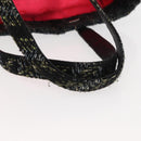 CHANEL Cambon Line Tote Bag tweed Navy Silver CC Auth bs29930-7