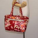 CHANEL High Summer Tote Bag Coated Canvas Red CC Auth bs29931-21