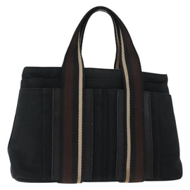HERMES Toroca Horizontal PM Hand Bag Canvas Black Auth bs29932
