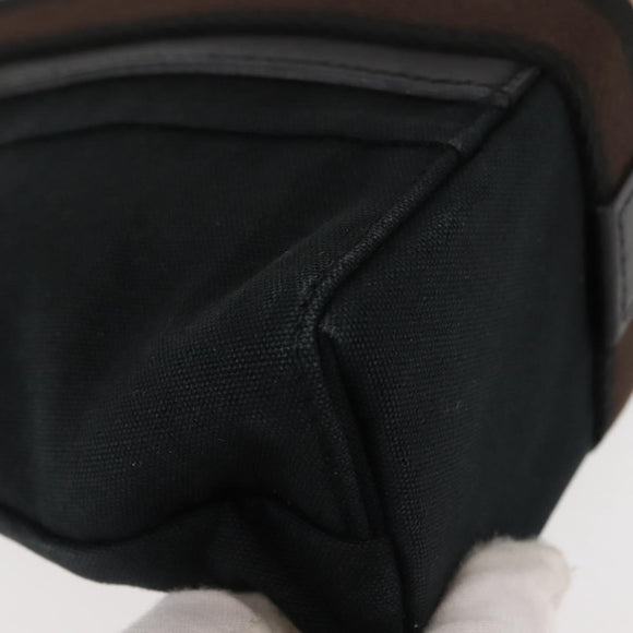 HERMES Toroca Horizontal PM Hand Bag Canvas Black Auth bs29932