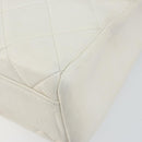 CHANEL Matelasse Chain Shoulder Bag Lamb Skin White Gold CC Auth bs29933-14