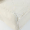 CHANEL Matelasse Chain Shoulder Bag Lamb Skin White Gold CC Auth bs29933-15