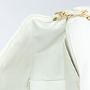CHANEL Matelasse Chain Shoulder Bag Lamb Skin White Gold CC Auth bs29933-21
