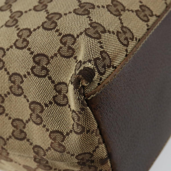 GUCCI GG Canvas Tote Bag Beige Gold 153009 Auth bs29934