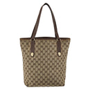 GUCCI GG Canvas Tote Bag Beige Gold 153009 Auth bs29934-3