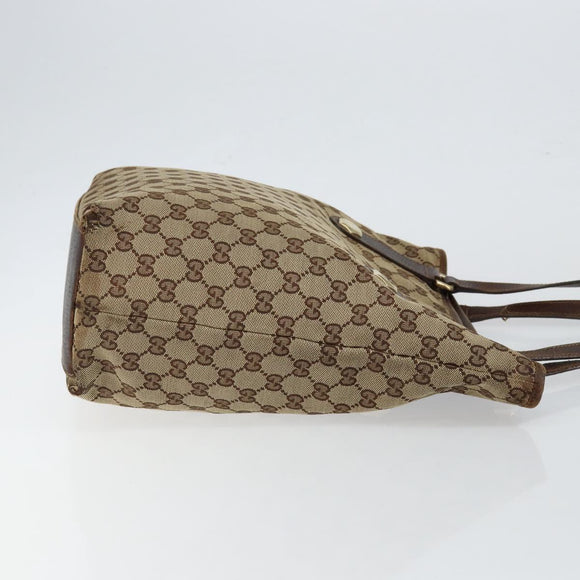 GUCCI GG Canvas Tote Bag Beige Gold 153009 Auth bs29934