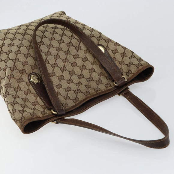 GUCCI GG Canvas Tote Bag Beige Gold 153009 Auth bs29934