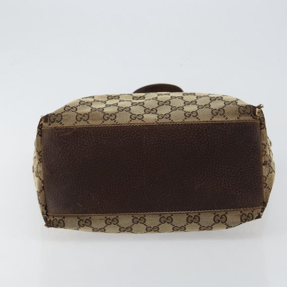 GUCCI GG Canvas Tote Bag Beige Gold 153009 Auth bs29934