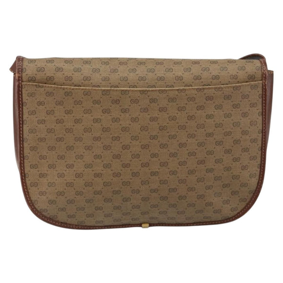 GUCCI Micro GG Supreme Shoulder Bag PVC Brown Gold 004 113 0363 Auth bs29936