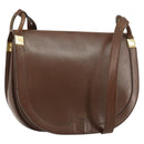 Christian Dior Shoulder Bag Leather Brown Gold Auth bs29937-1