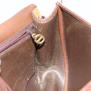 Christian Dior Shoulder Bag Leather Brown Gold Auth bs29937-18
