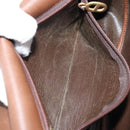 Christian Dior Shoulder Bag Leather Brown Gold Auth bs29937-20