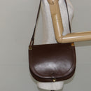 Christian Dior Shoulder Bag Leather Brown Gold Auth bs29937-21