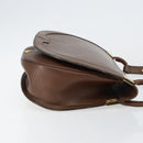 Christian Dior Shoulder Bag Leather Brown Gold Auth bs29937-4