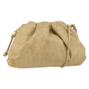 BOTTEGA VENETA The Pouch Shoulder Bag Leather Beige Auth bs29939-1