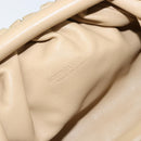 BOTTEGA VENETA The Pouch Shoulder Bag Leather Beige Auth bs29939-17