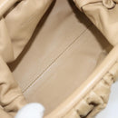 BOTTEGA VENETA The Pouch Shoulder Bag Leather Beige Auth bs29939-11