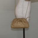 BOTTEGA VENETA The Pouch Shoulder Bag Leather Beige Auth bs29939-20