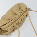 BOTTEGA VENETA The Pouch Shoulder Bag Leather Beige Auth bs29939-6