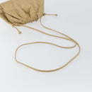 BOTTEGA VENETA The Pouch Shoulder Bag Leather Beige Auth bs29939-7