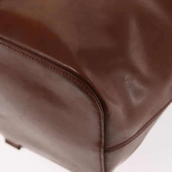 CARTIER PANTHERE Shoulder Bag Patent leather Brown Silver Auth bs29942