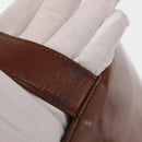 CARTIER PANTHERE Shoulder Bag Patent leather Brown Silver Auth bs29942-14