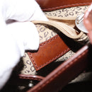 CARTIER PANTHERE Shoulder Bag Patent leather Brown Silver Auth bs29942-15