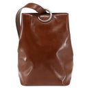 CARTIER PANTHERE Shoulder Bag Patent leather Brown Silver Auth bs29942-2