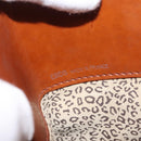 CARTIER PANTHERE Shoulder Bag Patent leather Brown Silver Auth bs29942-12