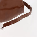 CARTIER PANTHERE Shoulder Bag Patent leather Brown Silver Auth bs29942-7