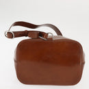 CARTIER PANTHERE Shoulder Bag Patent leather Brown Silver Auth bs29942-5
