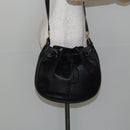 BOTTEGA VENETA Shoulder Bag Leather Black Gold Auth bs29943-21