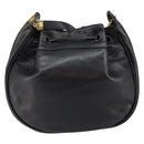 BOTTEGA VENETA Shoulder Bag Leather Black Gold Auth bs29943-2