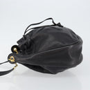 BOTTEGA VENETA Shoulder Bag Leather Black Gold Auth bs29943-4