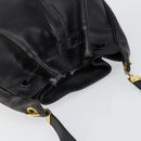 BOTTEGA VENETA Shoulder Bag Leather Black Gold Auth bs29943-6