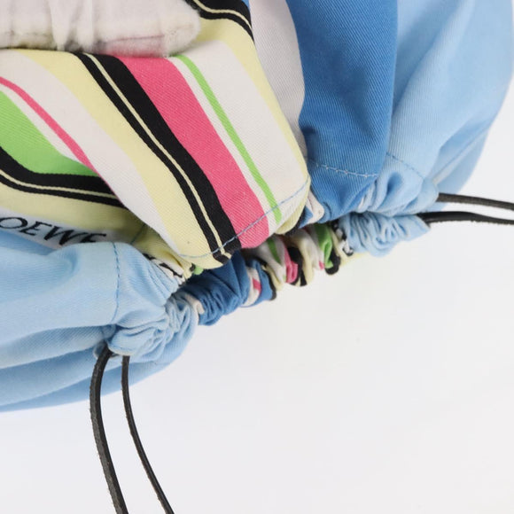 LOEWE Drawstring Pouch Canvas Blue Auth bs29945