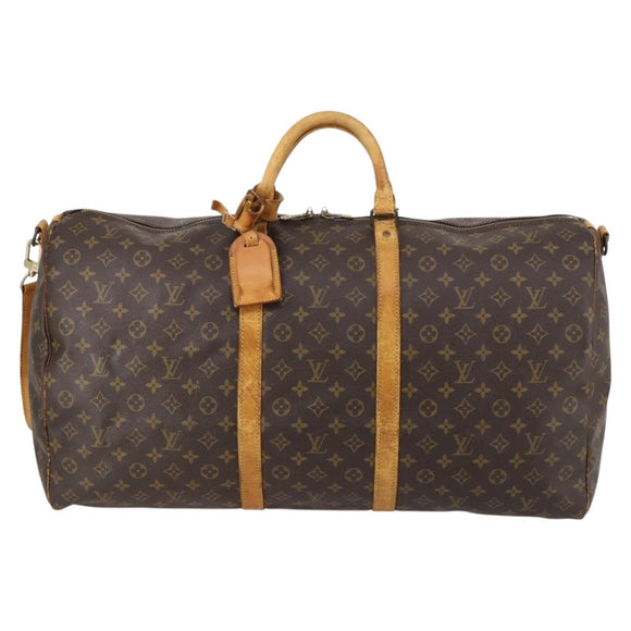 LOUIS VUITTON Monogram Keepall Bandouliere 60 Boston Bag M41412 LV Auth bs29946